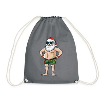Santa Claus Holiday Santa - Drawstring Bag - grey - Front