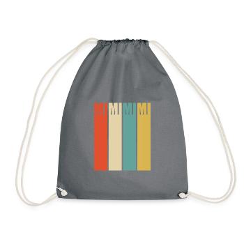 I only listen to Mimimi Retro Vintage - Drawstring Bag - grey - Front