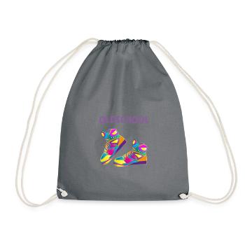 Retro Oldschool Sneakers Hippie Disco T-Shirt - Drawstring Bag - grey - Front
