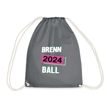 Brennball 2024 Brennballerin Brennballspielerin - Turnbeutel - Grau - Vorne