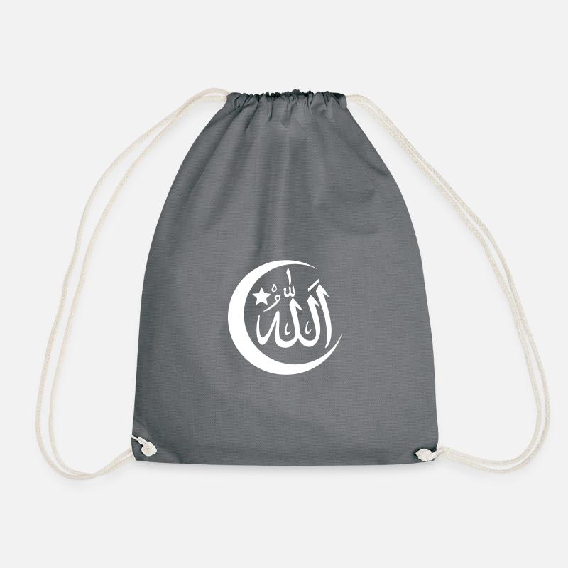 Allah mit Halbmond - Turnbeutel - Grau