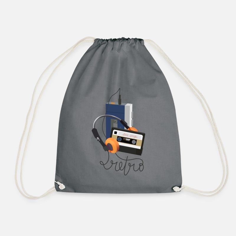 Retro Walkman - Turnbeutel - Grau