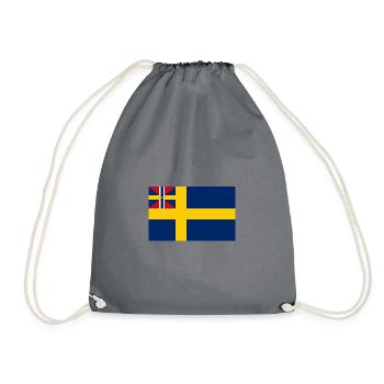 Sillsalaten Swedish Union flag w. Norway 1844-1905 - Drawstring Bag - grey - Front