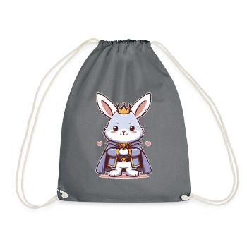 Rabbit King Duke - Drawstring Bag - grey - Front