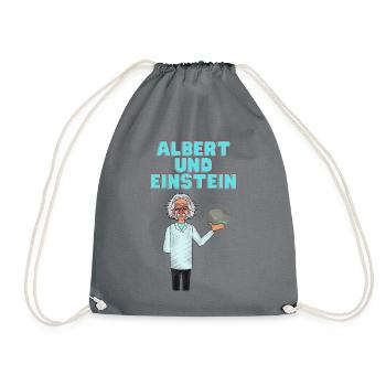 Albert und ein Stein - Turnbeutel - Grau - Vorne