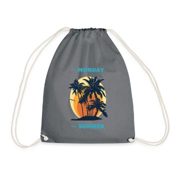 Less Monday, more summer. - Drawstring Bag - grey - Front