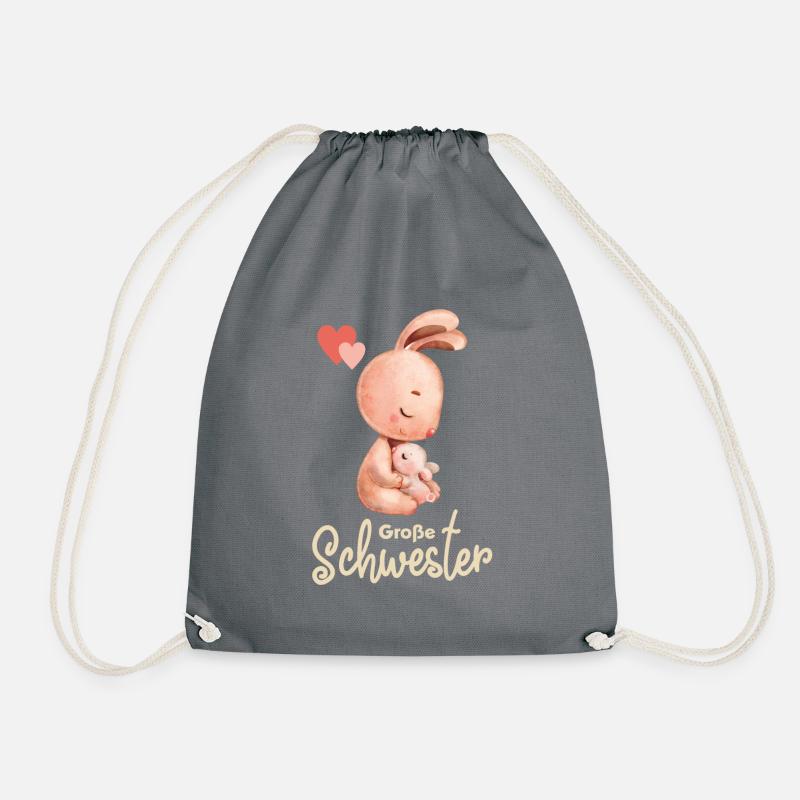 Hase Grosse Schwester - Turnbeutel - Grau