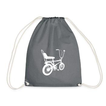 Retro Chopper Bike Design - Drawstring Bag - grey - Front