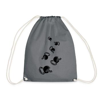 Football Helmet - Drawstring Bag - grey - Front