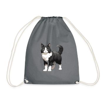 Cat Animal - Drawstring Bag - grey - Front