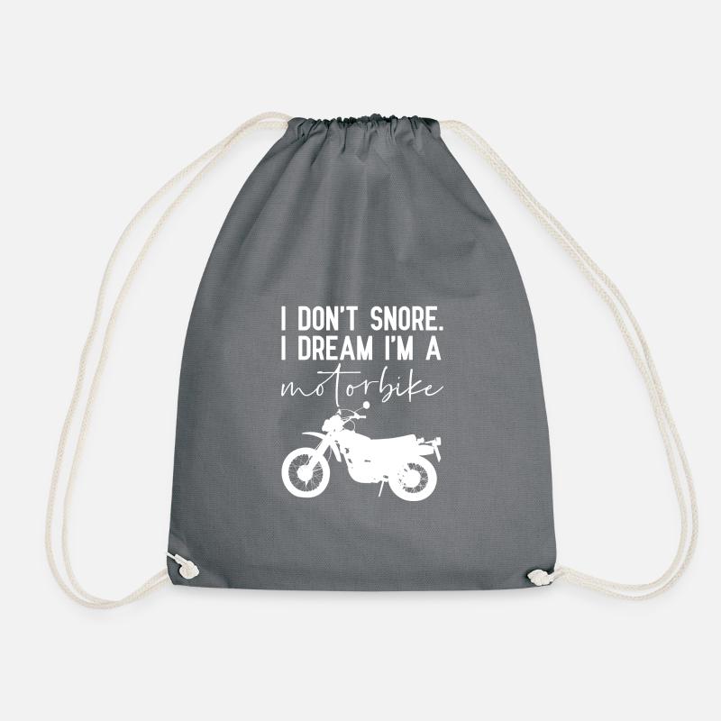 Motorcycle / motorbike funny - Drawstring Bag - grey