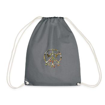 Signe de paix et colombes de paix - Sac de sport léger - gris - Devant