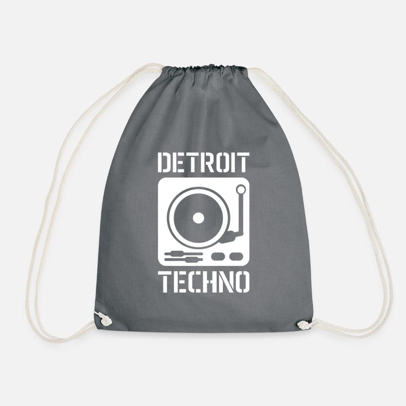 Detroit techno Geschenk Rave Spruch - Turnbeutel - Grau