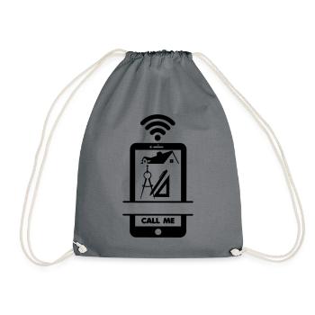 Construction drawing? Call me the architect! - Drawstring Bag - grey - Front