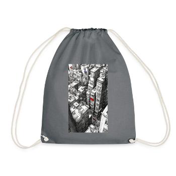 Graphic Novel style City - Drawstring Bag - grey - Front