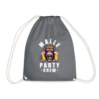 Malle Party Crew Affe Mallorca - Turnbeutel - Grau - Vorne