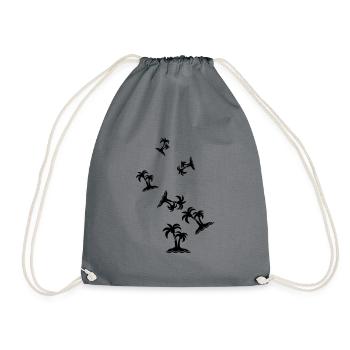 palm island symbol - Drawstring Bag - grey - Front
