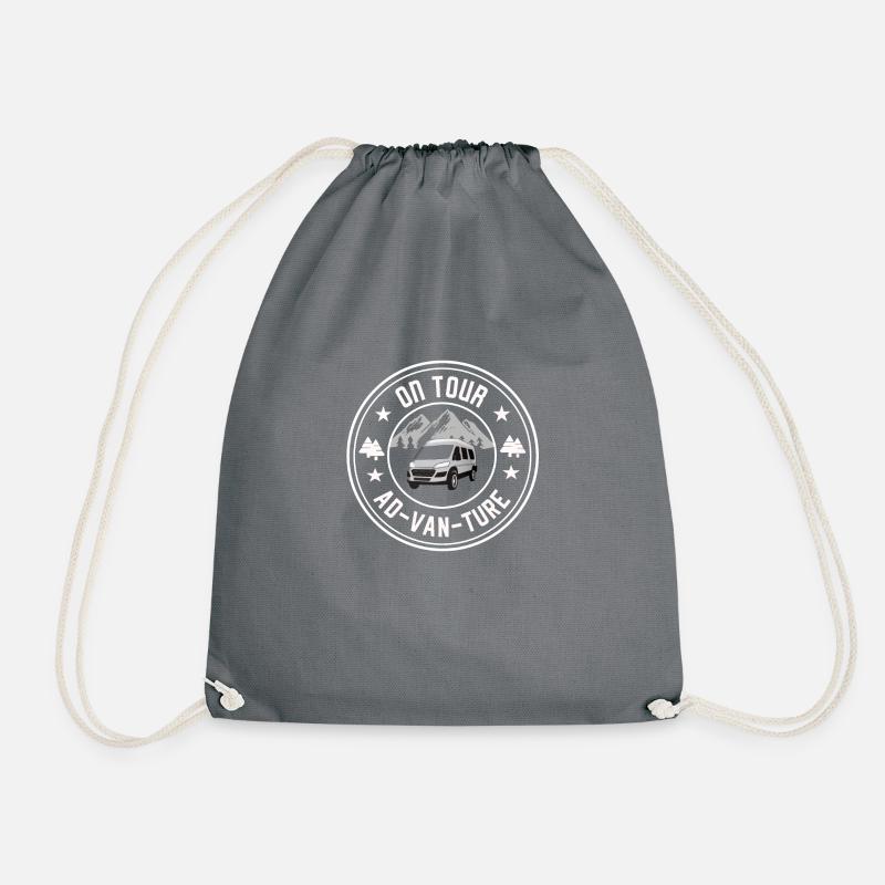 Advanture On Tour Campervan Panel Van Camper Van - Drawstring Bag - grey