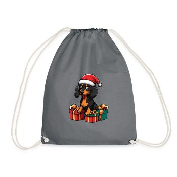 Dachshund Dog Christmas Gifts Dachshund - Drawstring Bag - grey - Front