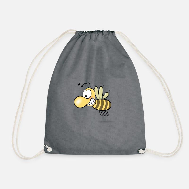 Lustige Cartoon Biene Geschenkidee - Turnbeutel - Grau