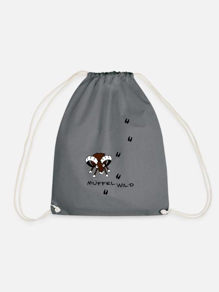 Mufflon mit Spuren - Turnbeutel - Grau