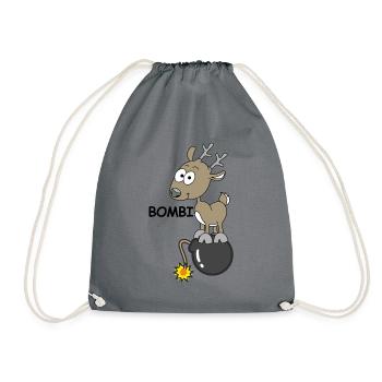 Bombi Cerf, images drôles, explosif - Sac de sport léger - gris - Devant