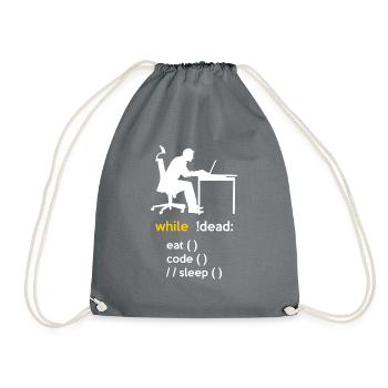 Eat Sleep Code Repeat Coder Programmer Software De - Turnbeutel - Grau - Vorne