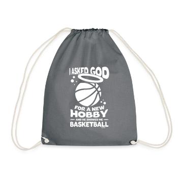 Gott liebt Basketball - Turnbeutel - Grau - Vorne