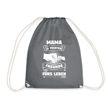 Mama & Tochter Familie Mama Geschenk - Turnbeutel - Grau - Vorne