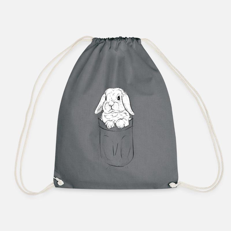 Widder Kaninchen in Tasche - Turnbeutel - Grau