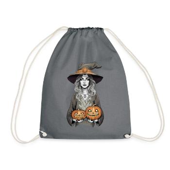 Die Hexe feiert Halloween - Turnbeutel - Grau - Vorne