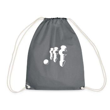 Kickershirt Logo Outline Negativ - Kickershirt - Turnbeutel - Grau - Vorne