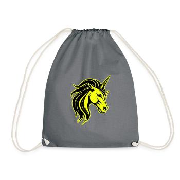 Unicorn Head Portrait Icon - Drawstring Bag - grey - Front