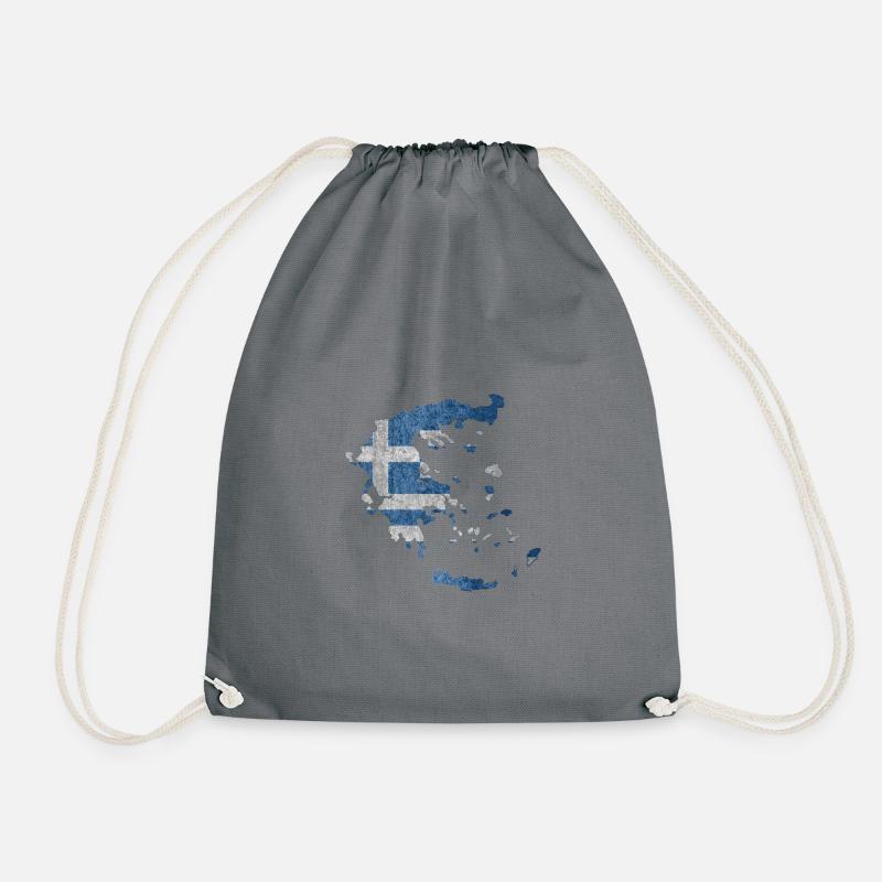 Greece - Greek flag - Drawstring Bag - grey