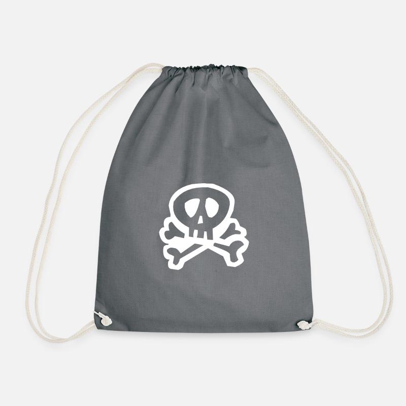 Totenkopf - Turnbeutel - Grau