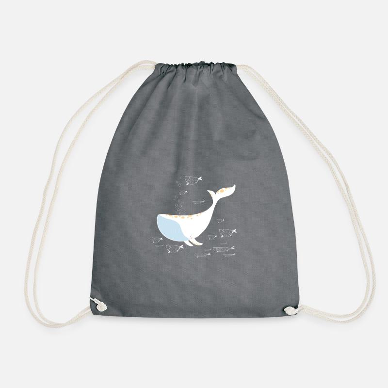 ZAZdesign® Whale | Whale | Moby Dick - Drawstring Bag - grey