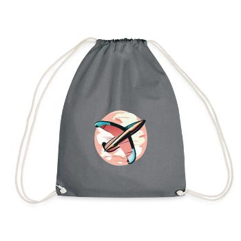 PinkGlider - Drawstring Bag - grey - Front