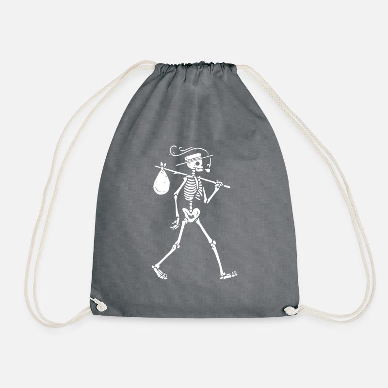 skeleton - Drawstring Bag - grey