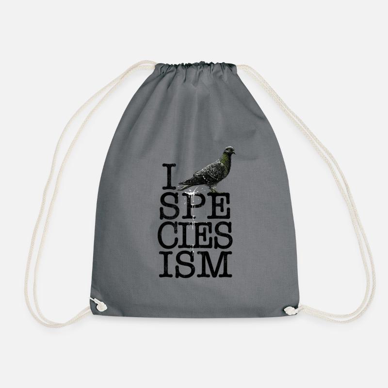 I 💩SPECIESISM - Drawstring Bag - grey