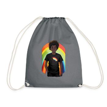 Regenbogen und Kind - Turnbeutel - Grau - Vorne