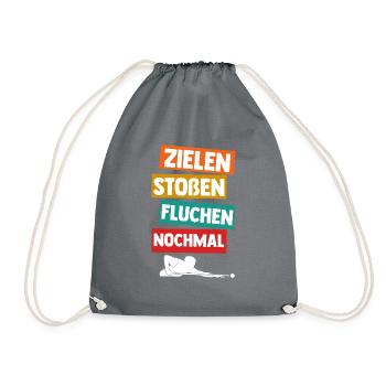 Snooker Billardtisch Billiard Billard - Turnbeutel - Grau - Vorne