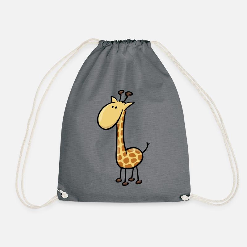 coole Comic Giraffe süß lustig witzig Geschenk - Turnbeutel - Grau