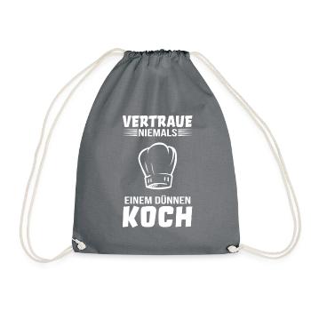 Vertraue keinem dünnen Koch Kochen Küchenchef - Turnbeutel - Grau - Vorne