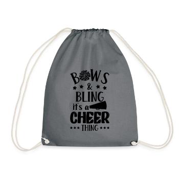 Bows Bling It's A Cheer Thing Cheerleading Cheerle - Turnbeutel - Grau - Vorne