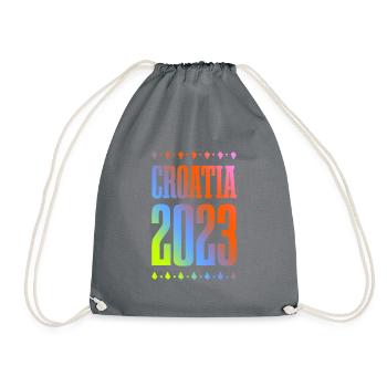 Croatia 2023 - Drawstring Bag - grey - Front