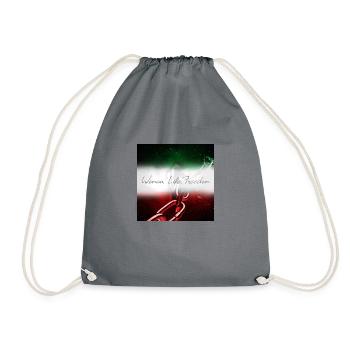 women life freedom,freiheit,iran,flagge - Turnbeutel - Grau - Vorne