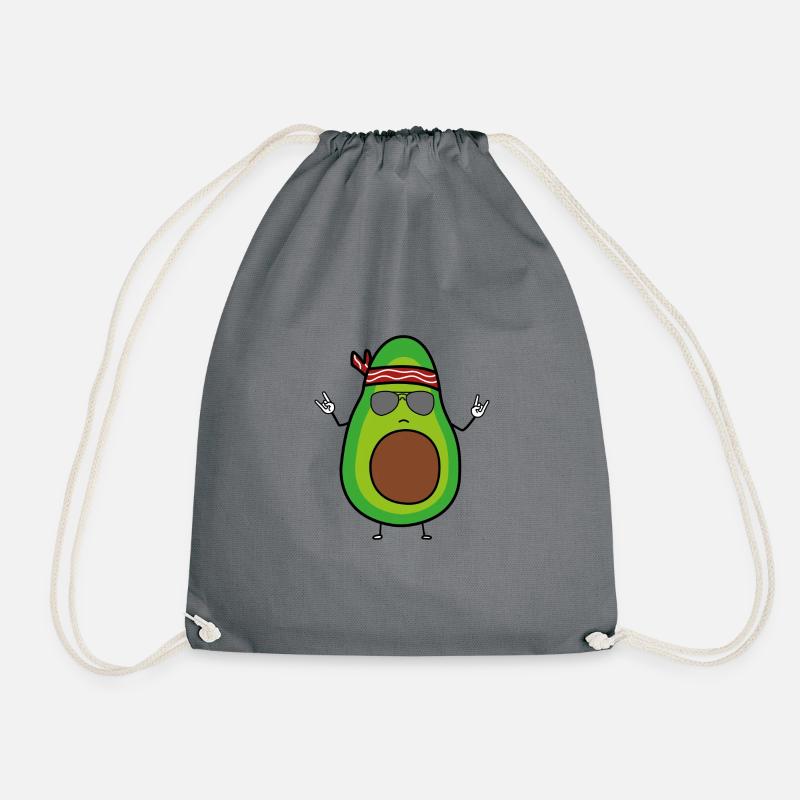 Cool & Funny Hippie Rock Avocado - Turnbeutel - Grau