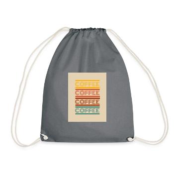 Kaffee Retro - Turnbeutel - Grau - Vorne