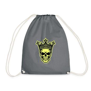 Crâne Roi Couronne - Sac de sport léger - gris - Devant