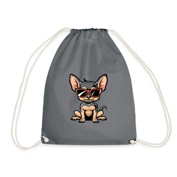 chien chihuahua - Sac de sport léger - gris - Devant